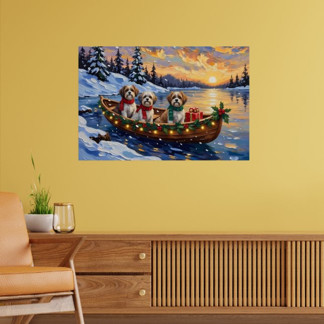 Malti Tzu Christmas Boat Holiday Poster (Living Room 2)