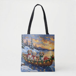 Malti Tzu Christmas Boat Holiday Tote Bag