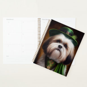 Malti Tzu Dog in St. Patrick's Day Dress Planner