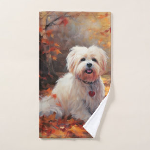 Malti Tzu in Autumn Leaves Fall Inspire Bath Towel Set