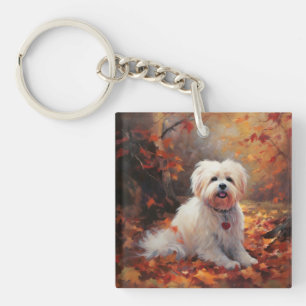 Malti Tzu in Autumn Leaves Fall Inspire Keychain