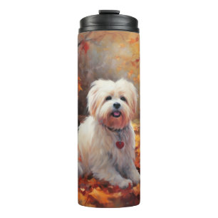 Malti Tzu in Autumn Leaves Fall Inspire Thermal Tumbler