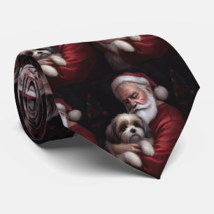 Malti Tzu With Santa Claus Festive Christmas Tie