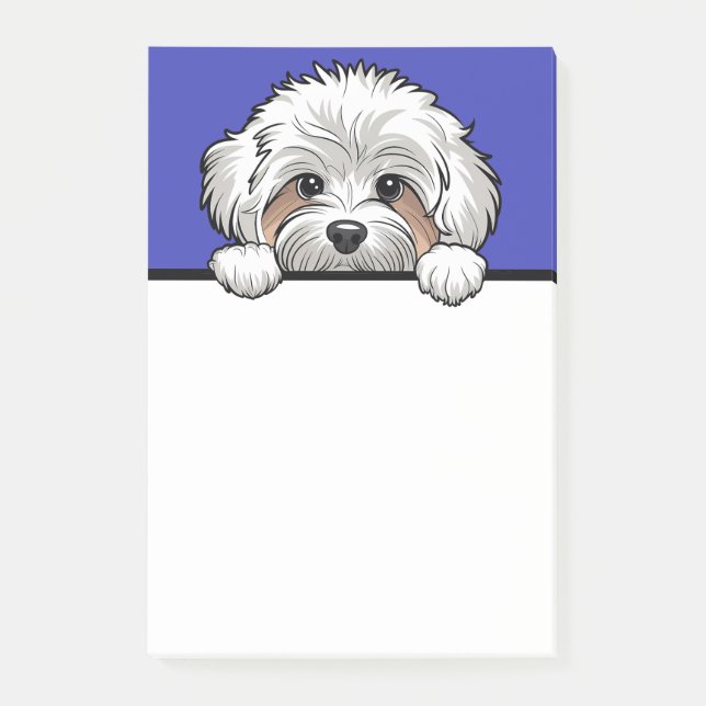 Maltipoo Cute Peeking Dog Lover Gifts Stationery Post-it Notes (Front)