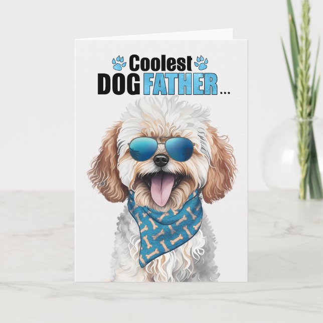 Maltipoo Dog Coolest Dad Ever Father's Day Holiday Card (Front)