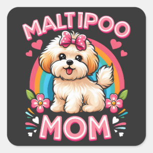 Maltipoo Dog Mom For Maltipoo Dog Owner Mama Mum Square Sticker