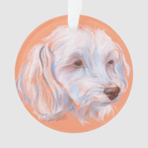 Maltipoo Dog Pastel Art Ornament