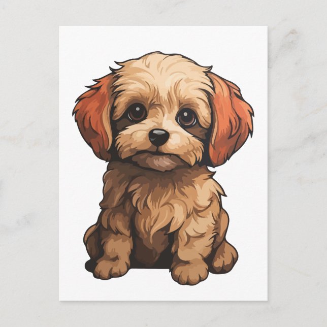 Maltipoo dog postcard (Front)