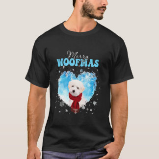 Maltipoo Merry Woofmas Christmas Heart Winter Orna T-Shirt