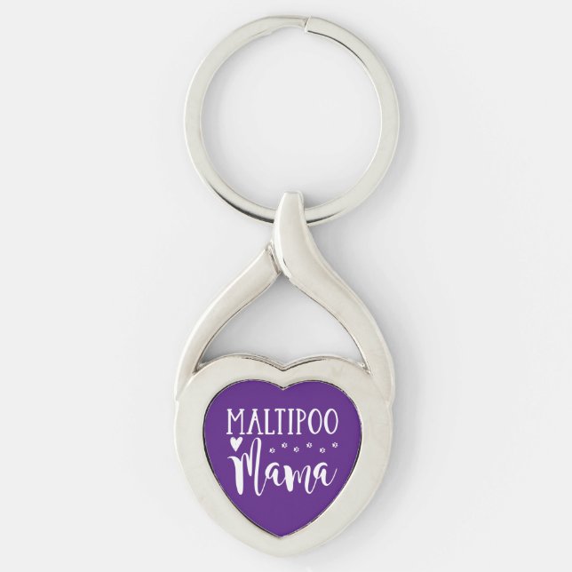 Maltipoo Mom - Cute Dog Lover Keychain (Front)