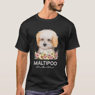 Maltipoo Mom Dog Mama Floral T-Shirt
