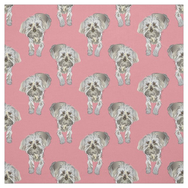 Maltipoo Puppy Pattern Fabric (Swatch)
