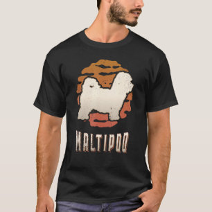 Maltipoo Vintage Retro Classic Dog Sunset T-Shirt