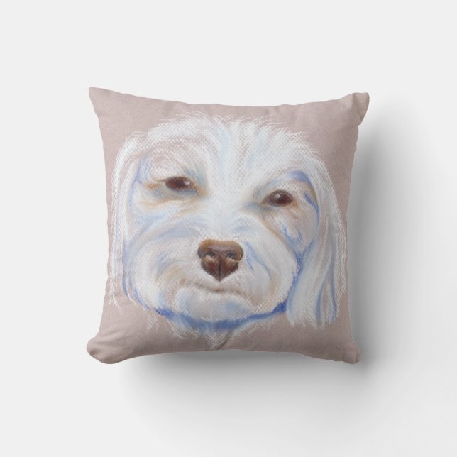 Maltipoo with an Attitude Throw Pillow (Front)