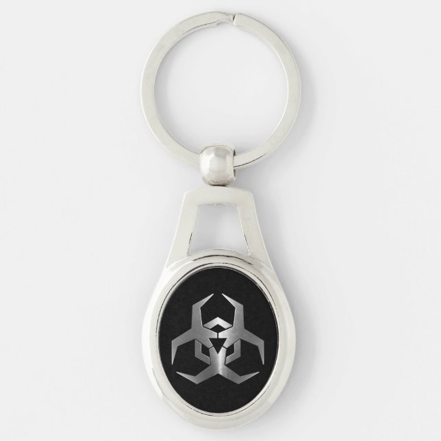 Malware Hazard Symbol Keychain (Front)