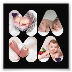 MAMA 4 x Photo Collage Gift For Mothers, Mom, Print
