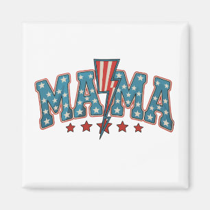 Mama 4th Of July Patriotic Mom Lightning Bolt Magnet