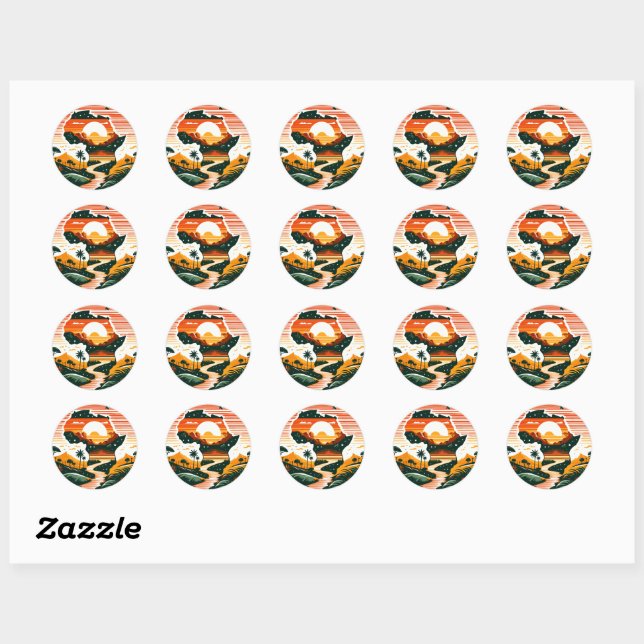 Mama Africa Classic Round Sticker (Sheet)