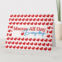 Mama All Day White Folded Greeting Card