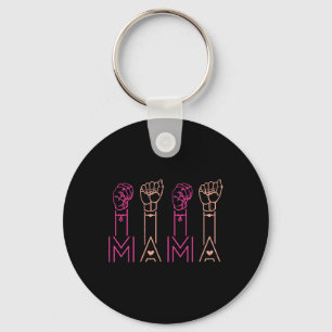 Mama American Sign Language Deaf Awareness Support Keychain