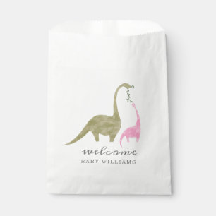 Mama and Baby Dinosaur Pink Baby Shower Favour Bag