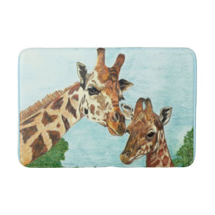 Mama and Baby Giraffe Bath Mat
