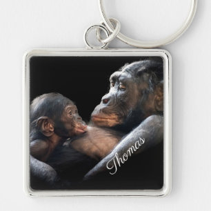 Mama and Baby Gorilla Keychain