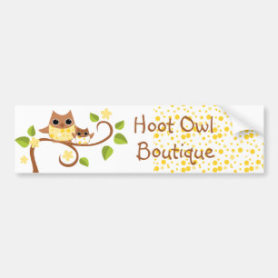 Mama and Baby Owls Bumper Sticker