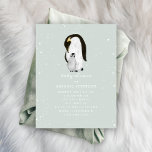 Mama and Baby Penguin Blue Boy Baby Shower Invitation<br><div class="desc">A winter baby shower theme featuring an illustration of a mama and baby penguin surrounded by snowflakes. Background is blue.   Customize the text with details of your occasion.</div>