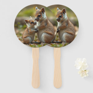 Mama And Baby Quokka Life Lessons, Hand Fan