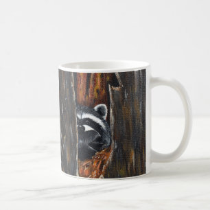 Mama and Baby Raccoon Painting Coffee Mug