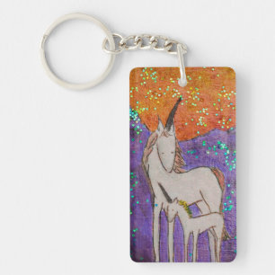 Mama and baby unicorn keychain
