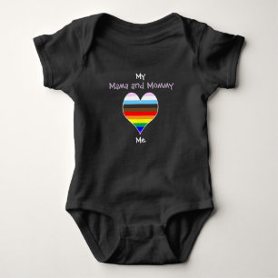 Mama and Mommy Rainbow Heart Baby Bodysuit