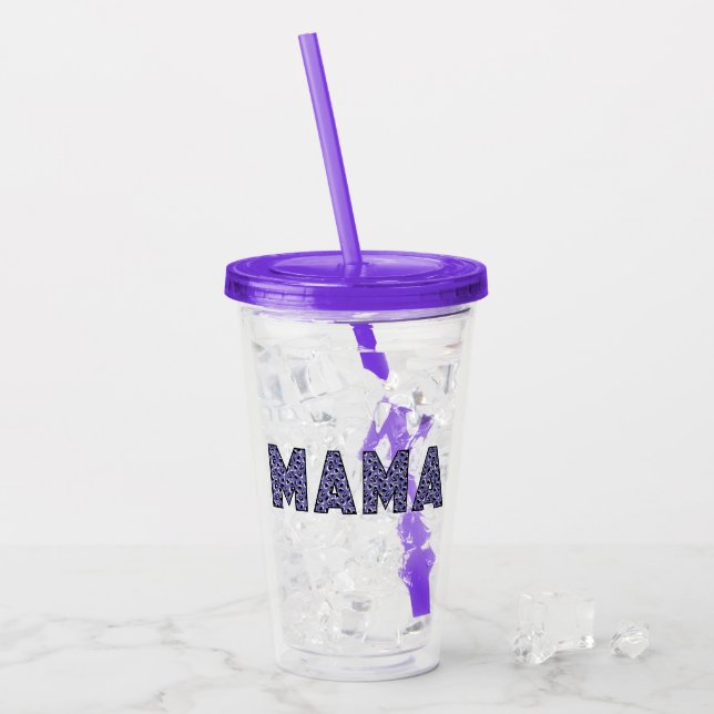 MAMA Animal Print Acrylic Tumbler (Front Ice)