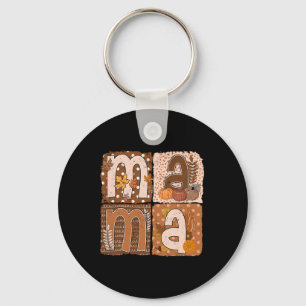 Mama Autumn Fall Mother Thankful Thanksgiving Keychain