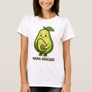 Mama Avocado with Baby – Cute Cartoon Design T-Shirt
