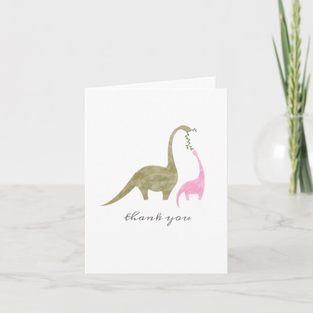Mama Baby Dinosaur Baby shower rose Merci (Devant)