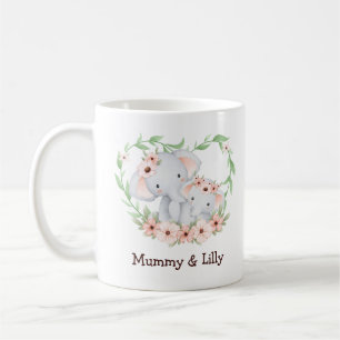 Mama & Baby Elephant – Personalized Family Coffee Mug