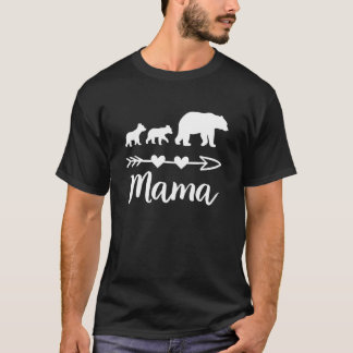 Mama Bear 2 Babies Kids Mum of Two Cute Mothers Da T-Shirt