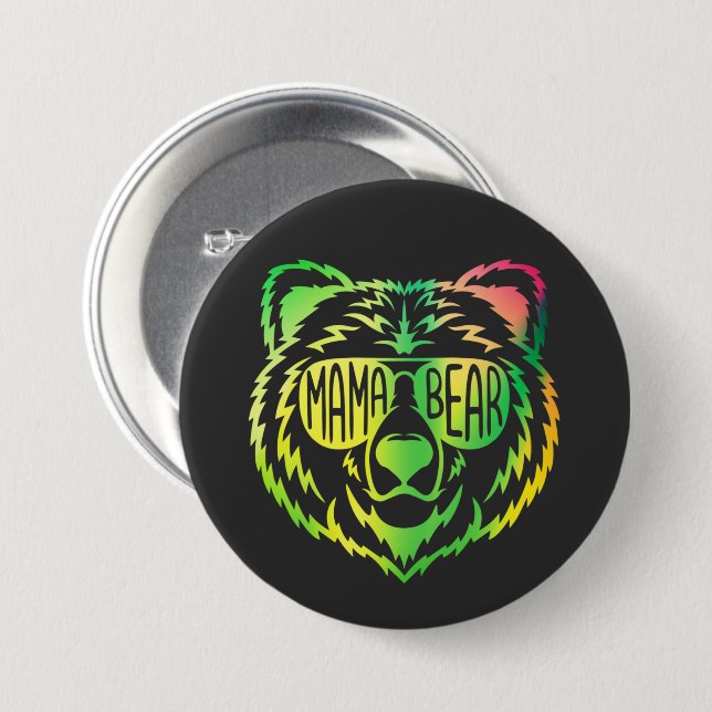 Mama Bear  3 Inch Round Button (Front & Back)
