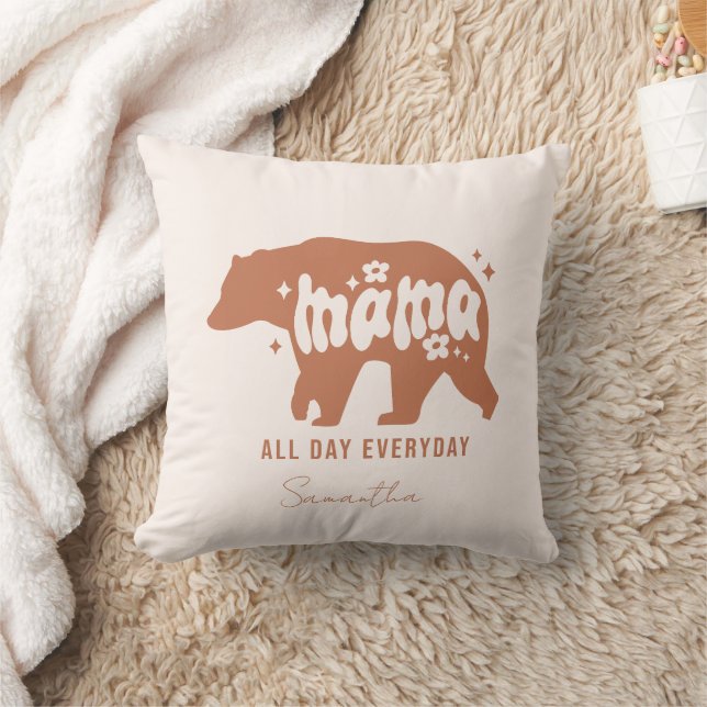 Mama Bear - All Day Everyday Throw Pillow (Blanket)