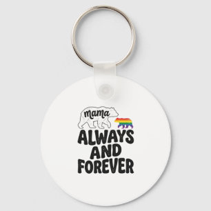 Mama Bear Always And Forever Vintage Rainbow Shirt Keychain