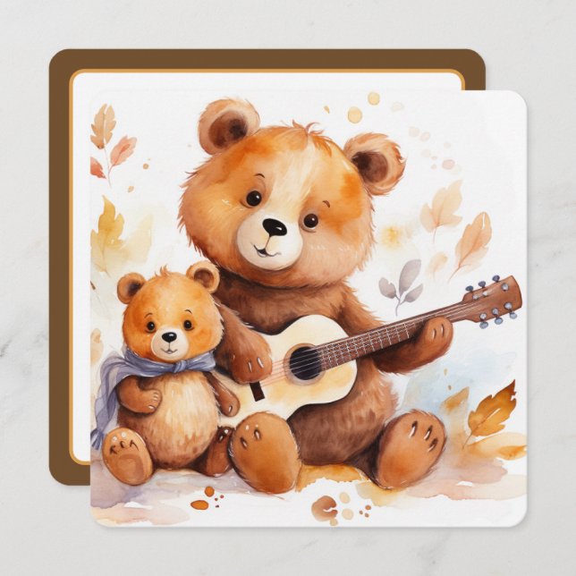 Mama Bear and Cub Baby Shower Invitation (Front/Back)