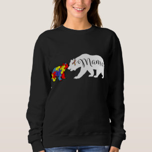Mama Bear Autism Awareness Hoodie Mom Grandma Wome
