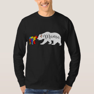 Mama Bear Autism Awareness Mom Grandma Women Gift T-Shirt