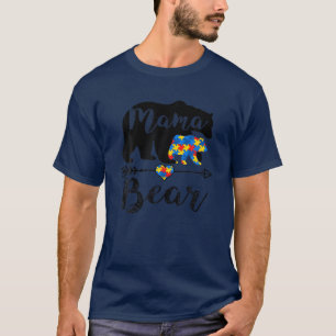 Mama Bear Autism Awareness With Puzzle Piece Arrow T-Shirt