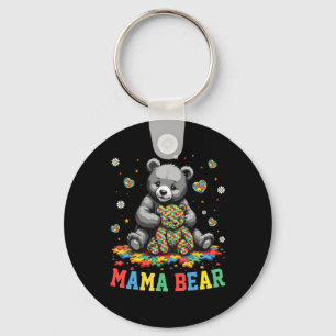 Mama Bear Autism Mama Grandma Autism Awareness Sup Keychain