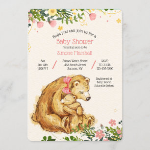 Mama Bear Baby Bear Shower Invitation