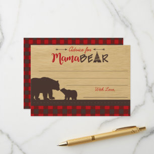 Mama Bear Baby Shower Advice for Mommy Cards