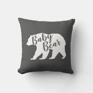 Mama Bear Baby Shower Woodland Lodge Boy Blue Throw Pillow